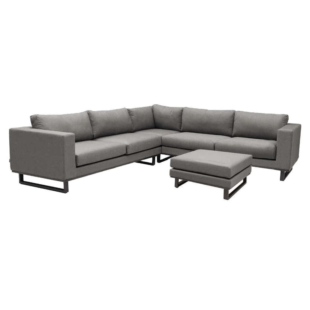 Hjørnesofa ute Miami aluminium Sunbrella 290x290 cm detalj