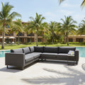 Hjørnesofa ute Miami Sunbrella 290x290 cm - OUTLIV forfra