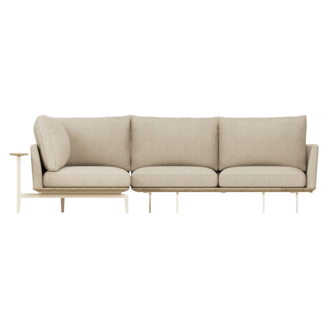 Hjørnesofa ute Misako med loungebord stål/olefin i moderne uteområde