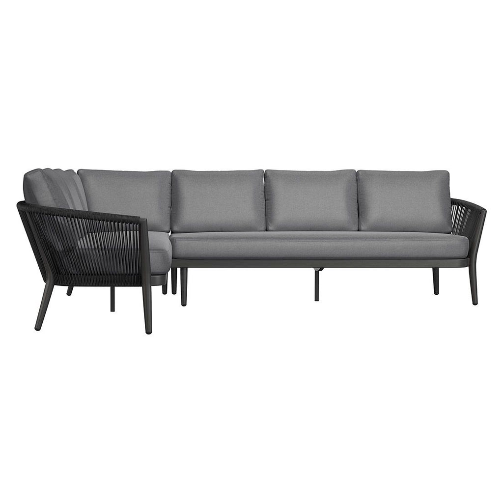 Hjørnesofa ute Monet aluminium tau olefin 210x278 cm montert på terrasse