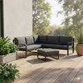 Hjørnesofa ute Ocean justerbar aluminium forfra