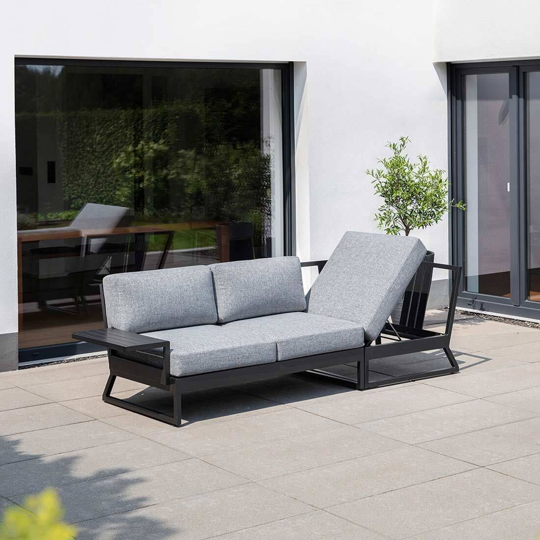 Hjørnesofa ute Ocean Skid Platform 242x242 cm aluminium - Kettler