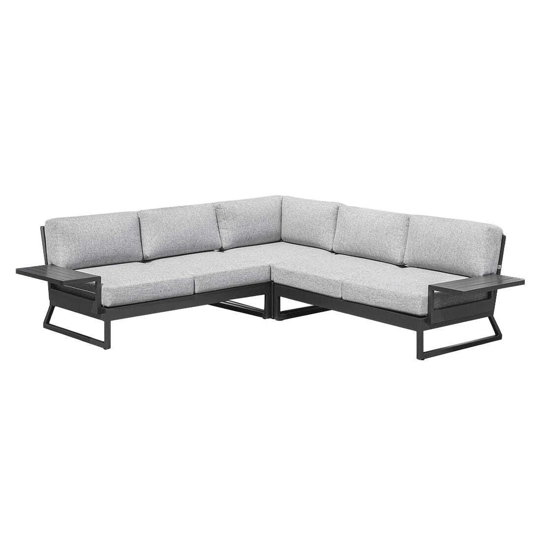 Montert Hjørnesofa ute Ocean Skid Platform 242x242 cm aluminium - Kettler på terrasse