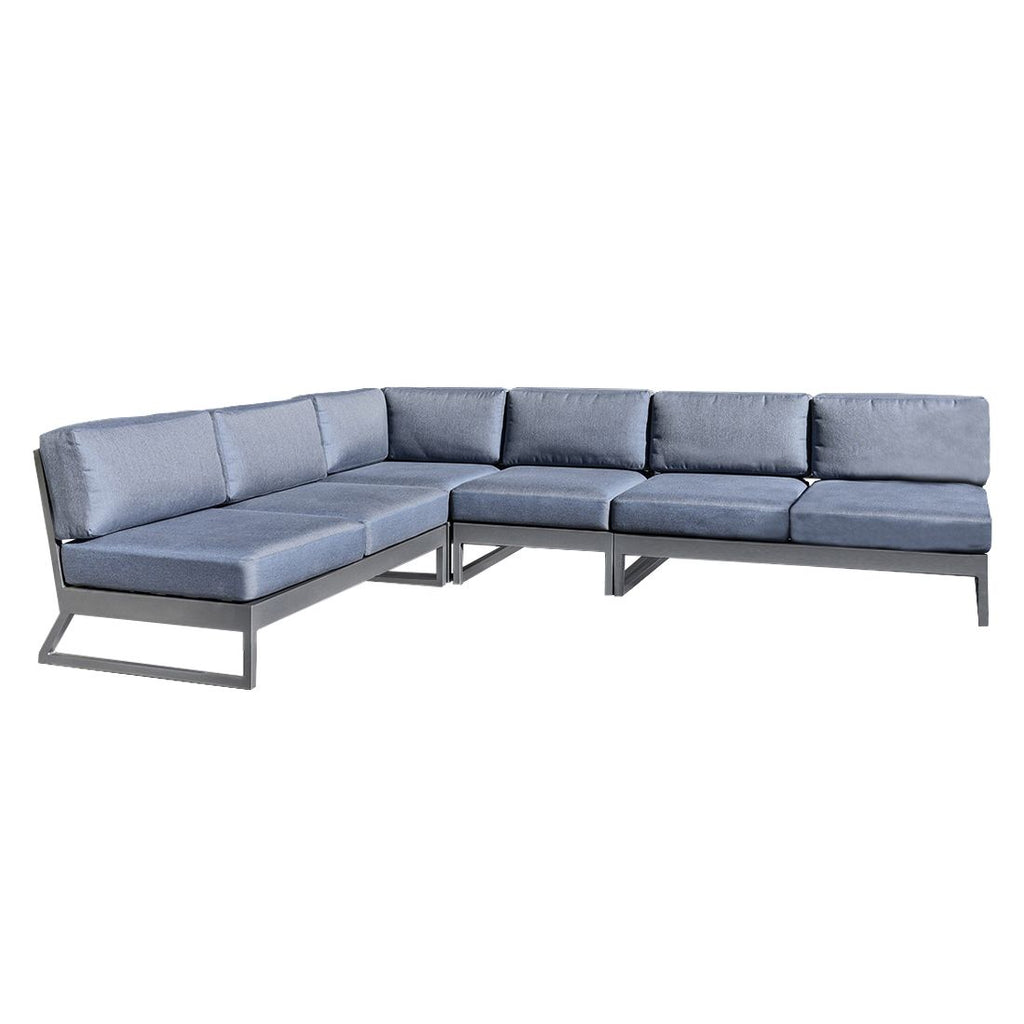 Hjørnesofa ute Ocean Skid Platform 286x218 cm aluminium - Kettler bakside