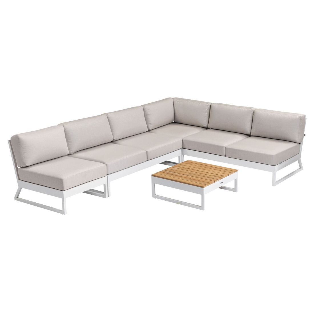 Bakside av Hjørnesofa ute Ocean Skid Platform med loungebord