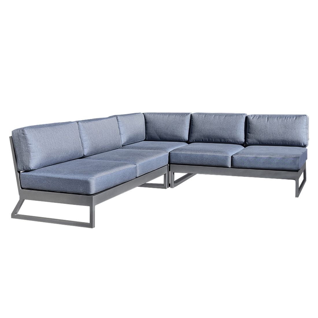 Hjørnesofa ute Ocean Skid Platform bakside med tekstilmateriale
