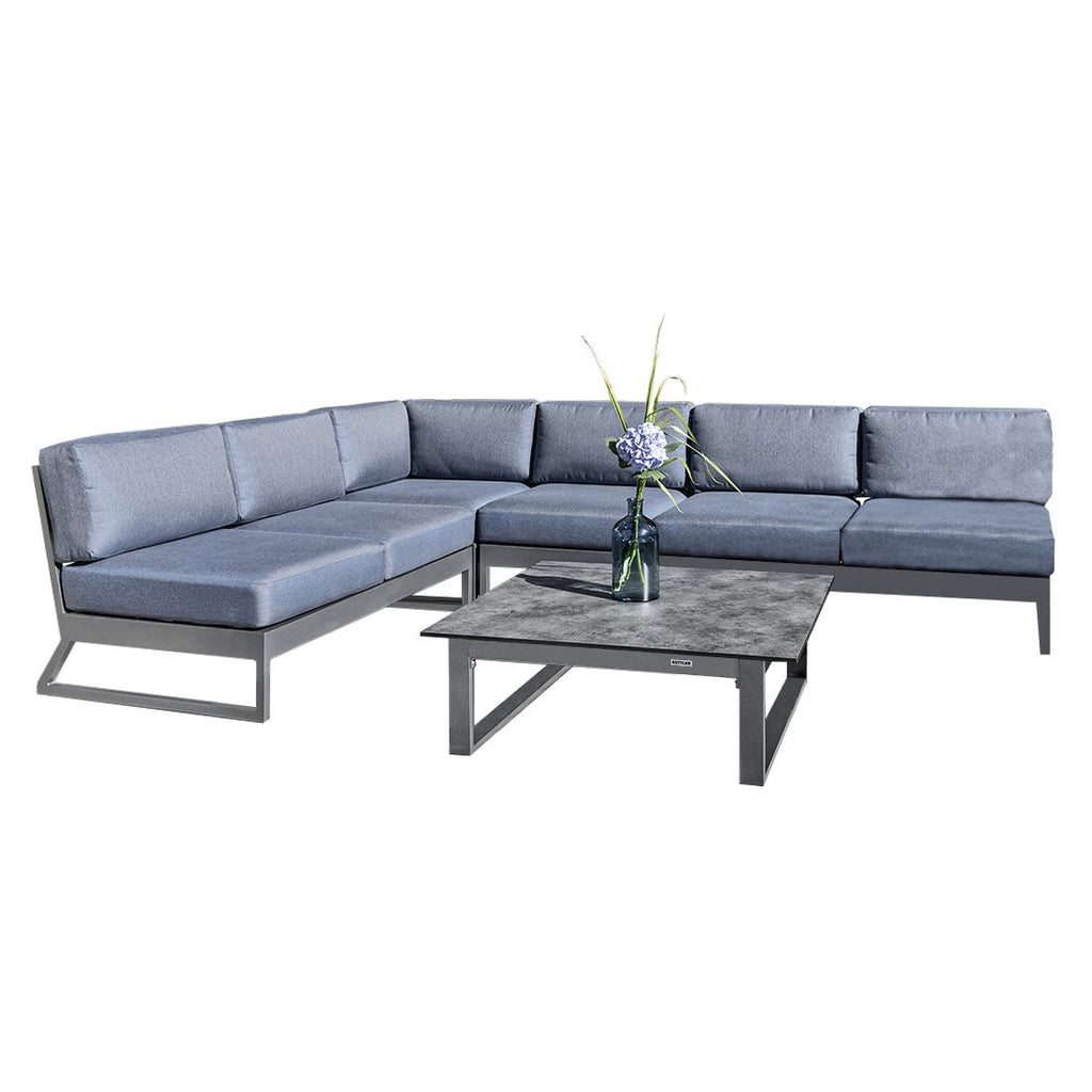 Hjørnesofa ute Ocean Skid Platform med loungebord, aluminium - Kettler bakside