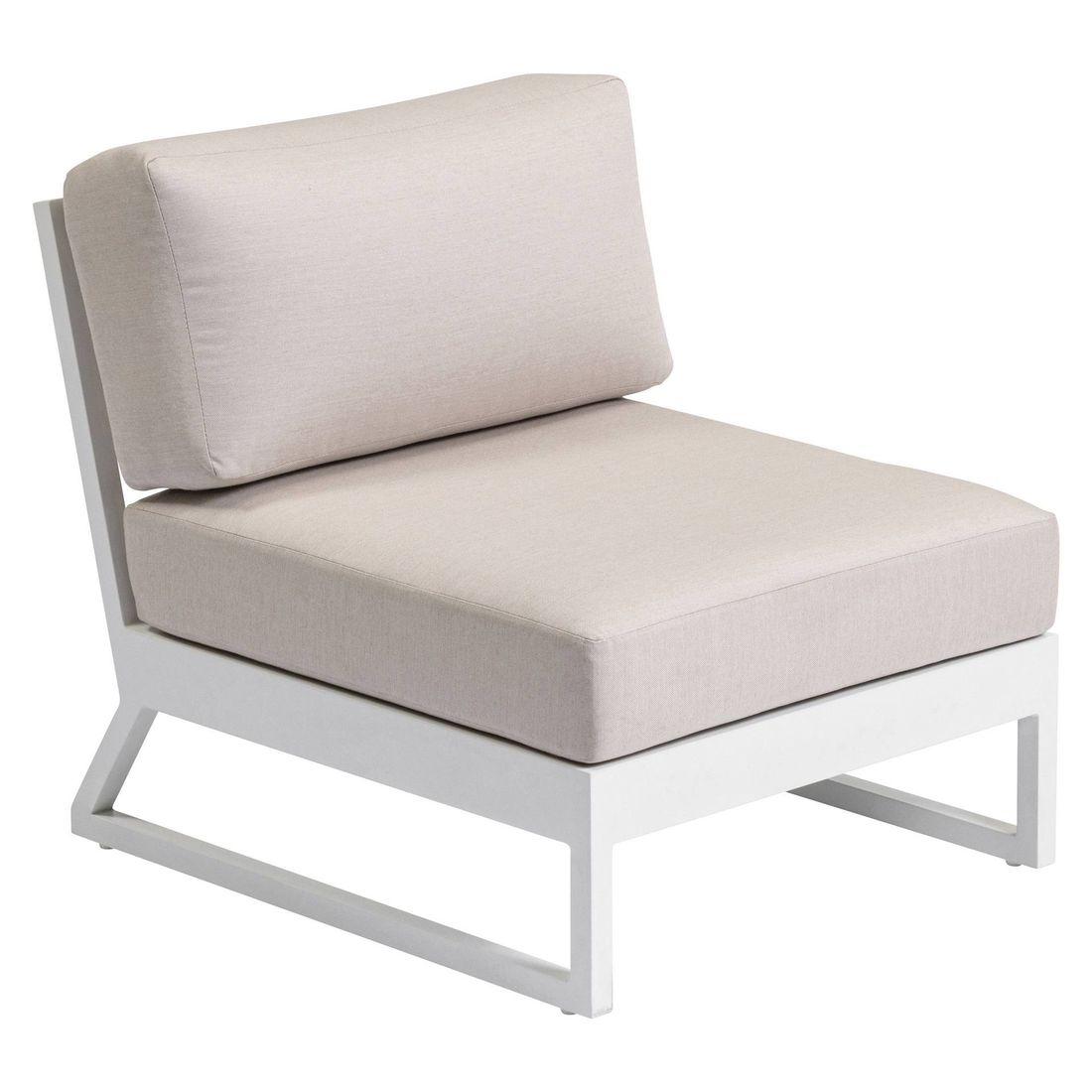 Hjørnesofa ute Ocean Skid Platform med loungebord sideprofil