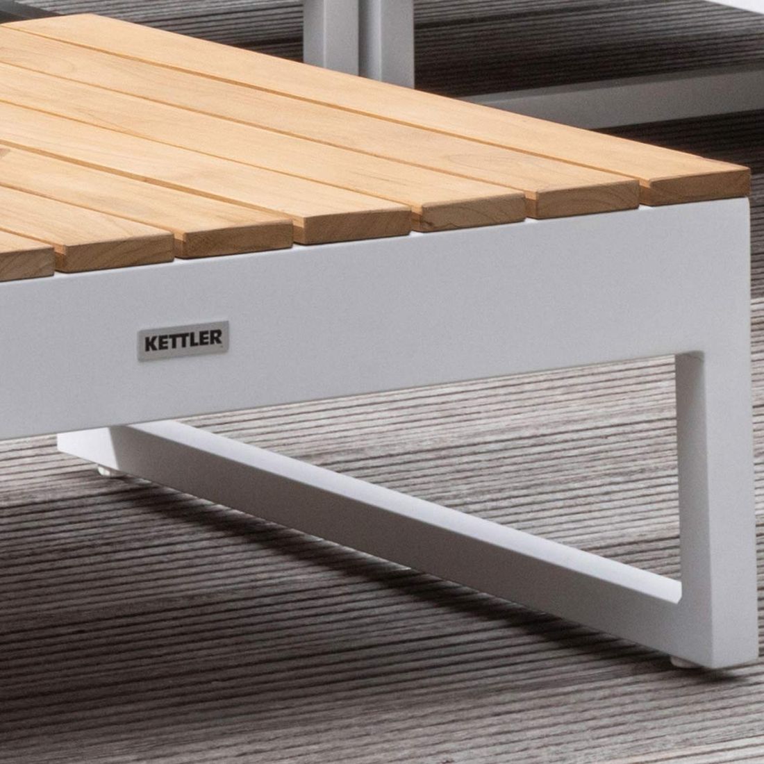 Oversikt over Hjørnesofa ute Ocean Skid Platform aluminium/teak 218x218 cm - Kettler i hage