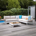 Hjørnesofa ute Ocean Skid Platform aluminium 245x245 cm - Kettler forfra