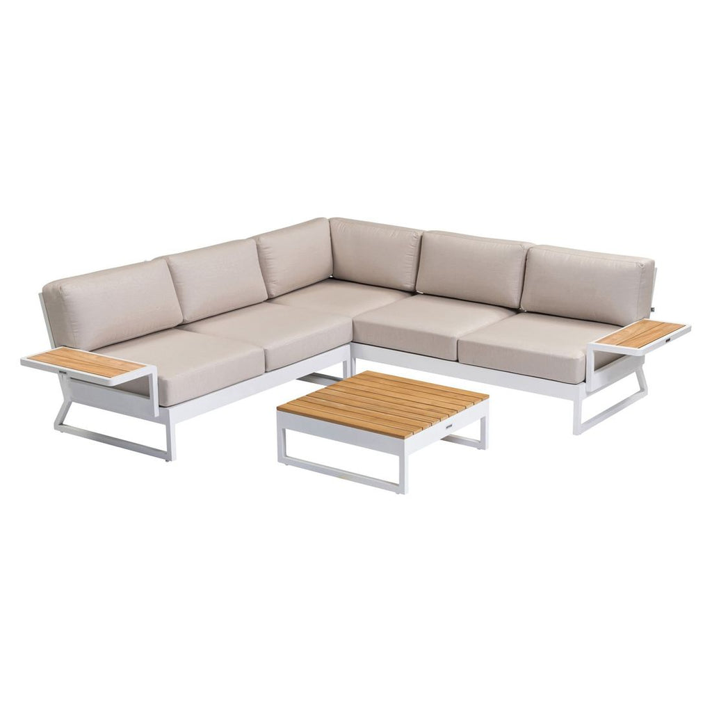 Hjørnesofa ute Ocean Skid Platform aluminium 245x245 cm - Kettler bakside