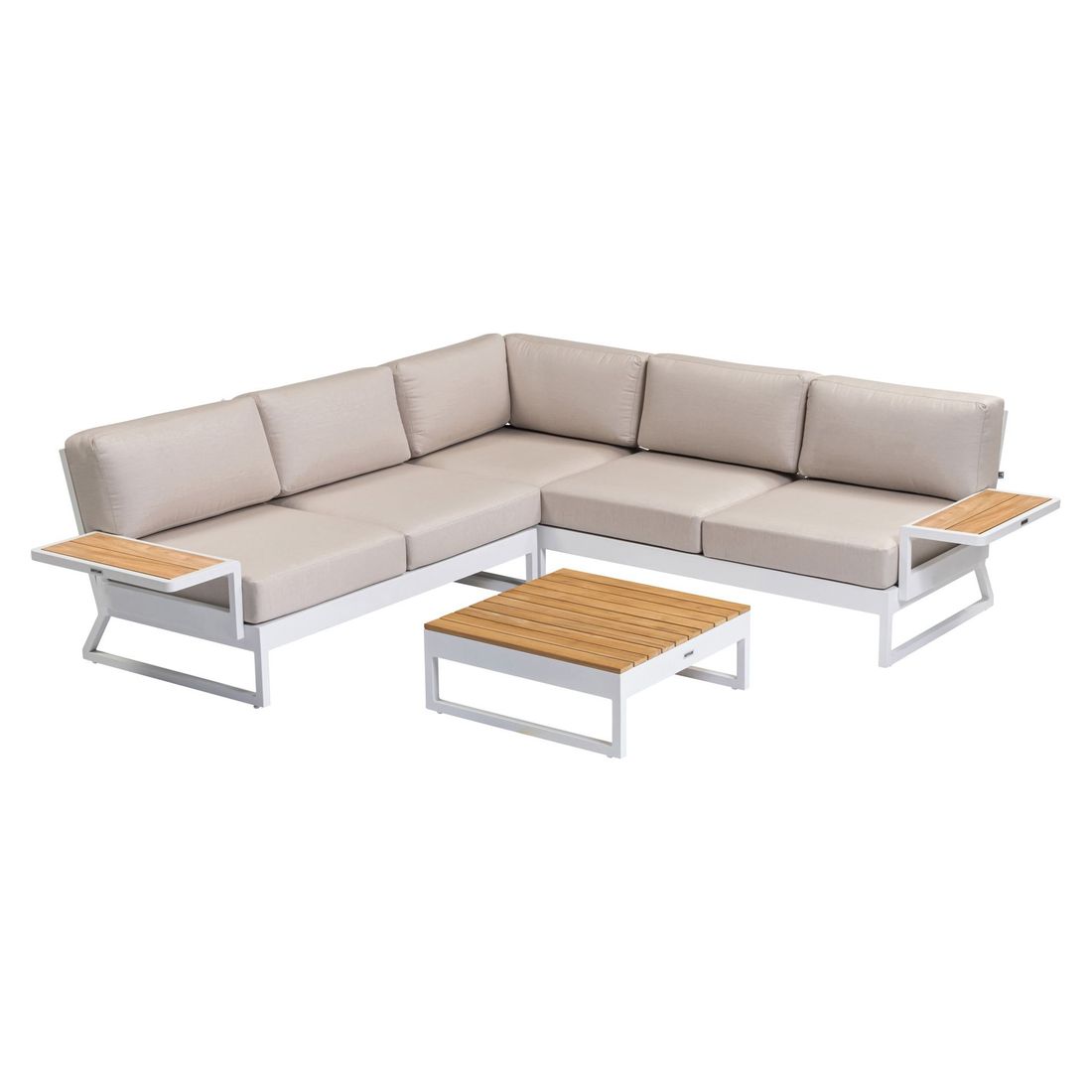 Hjørnesofa ute Ocean Skid Platform aluminium 245x245 cm - Kettler bakside