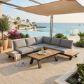 Hjørnesofa ute Oktava 3-deler aluminium/olefin forfra