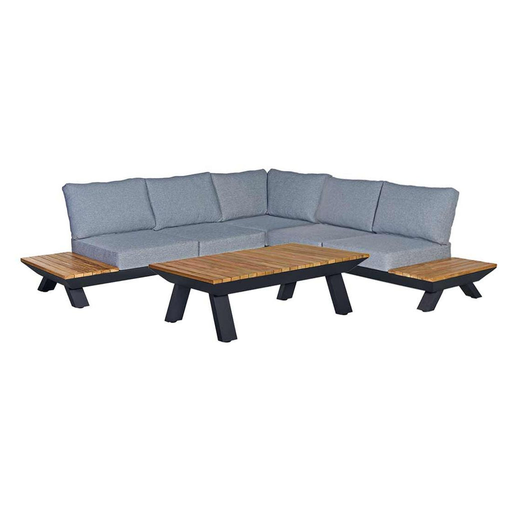 Hjørnesofa ute Oktava 3-deler aluminium/olefin bakside