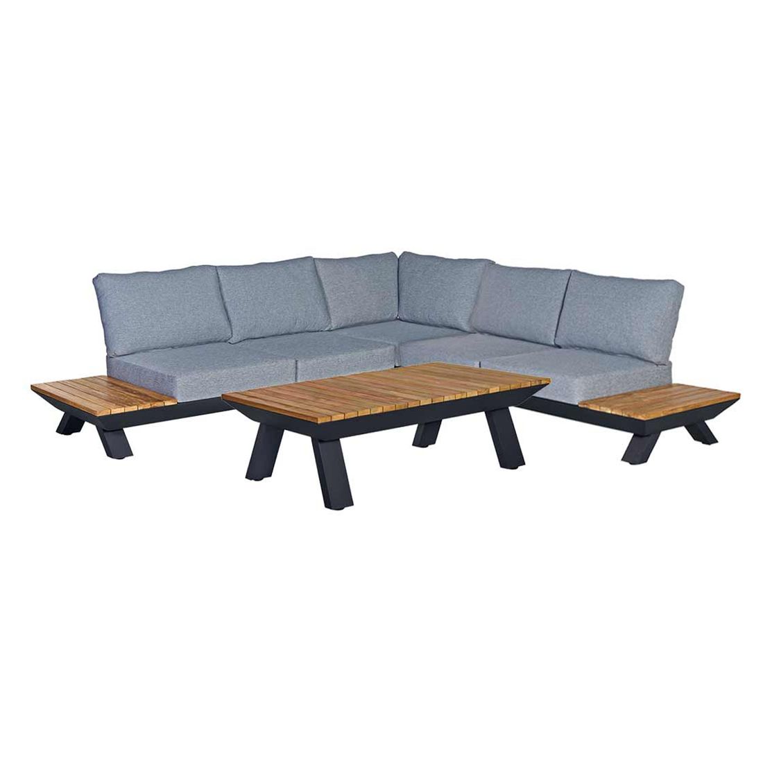 Hjørnesofa ute Oktava 3-deler aluminium/olefin bakside