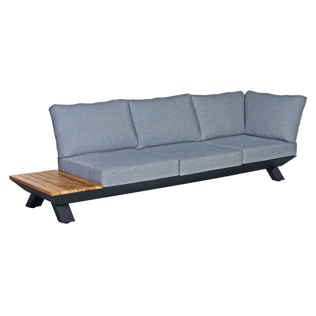 Montert Hjørnesofa ute Oktava 3-deler aluminium/olefin i hage