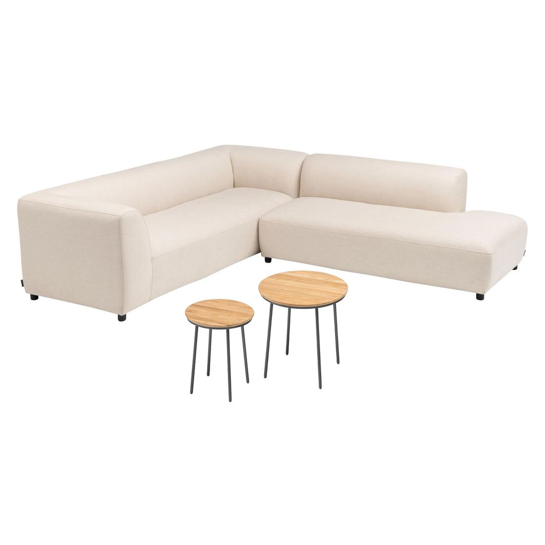 Hjørnesofa ute Osea med loungebord aluminium utestoff - Kettler detalj av stoff
