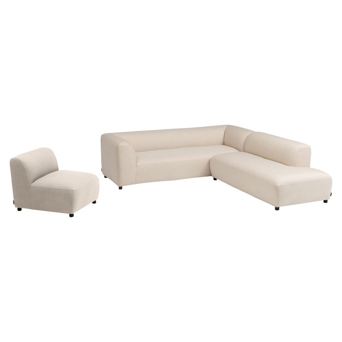 Hjørnesofa ute Osea utestoff Sunbrella beige - sett bakfra