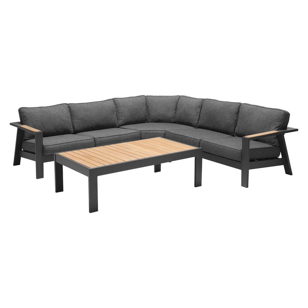 Hjørnesofa ute Palau aluminium olefin 259x259 cm bakside