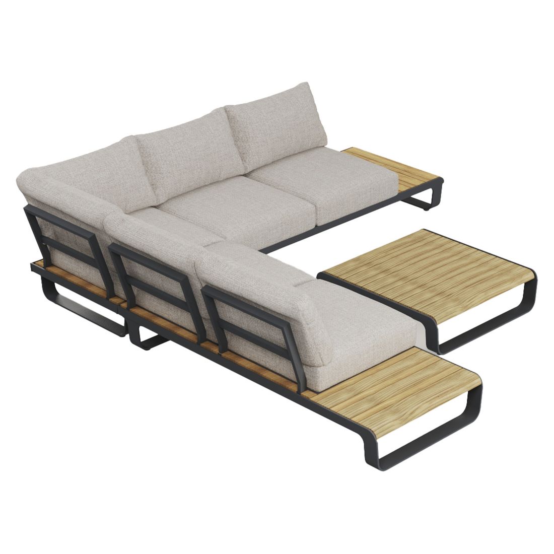 Montert Hjørnesofa ute Palm Springs med loungebord i hage