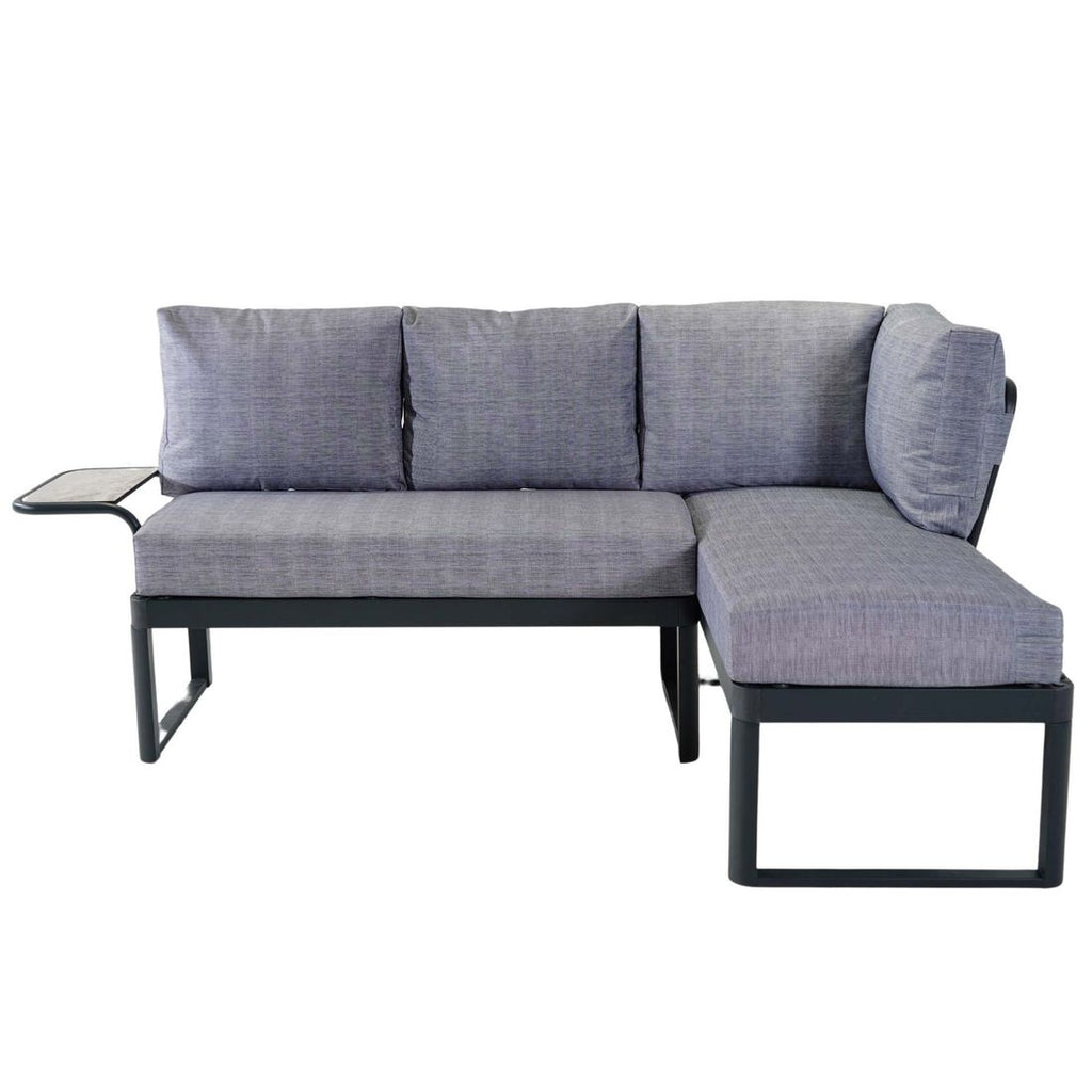 Montert Hjørnesofa ute Pandora aluminium/HPL 213x118 cm - OUTLIV i uterom