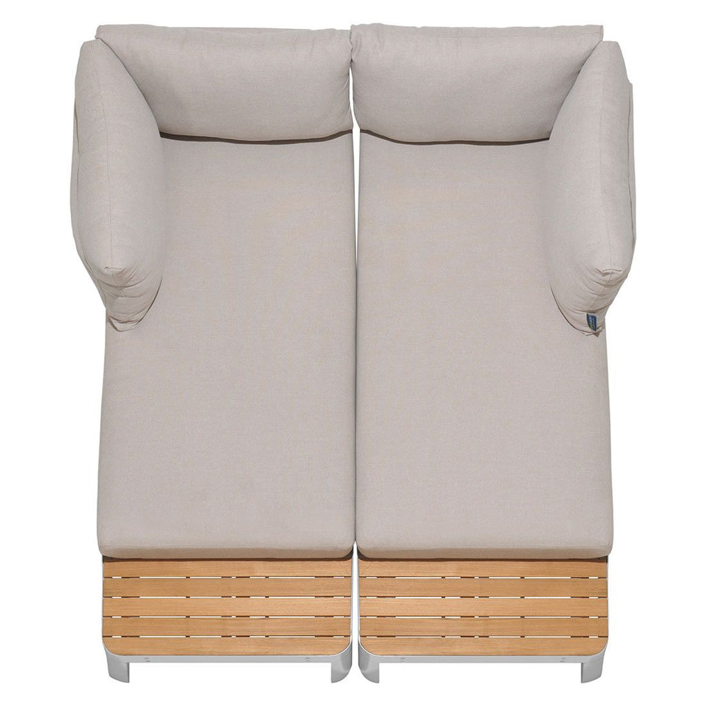 Hjørnesofa ute Portals med loungebord aluminium/teak - LifestyleGarden