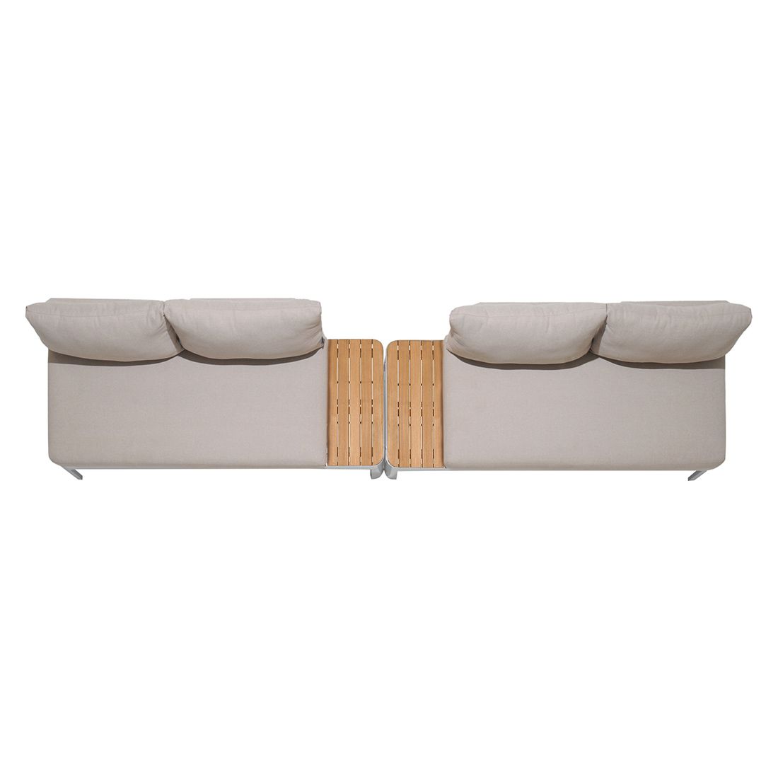 Hjørnesofa ute Portals med loungebord aluminium/teak - LifestyleGarden