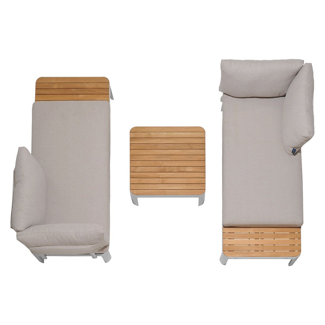 Hjørnesofa ute Portals med loungebord aluminium/olefin - LifestyleGarden