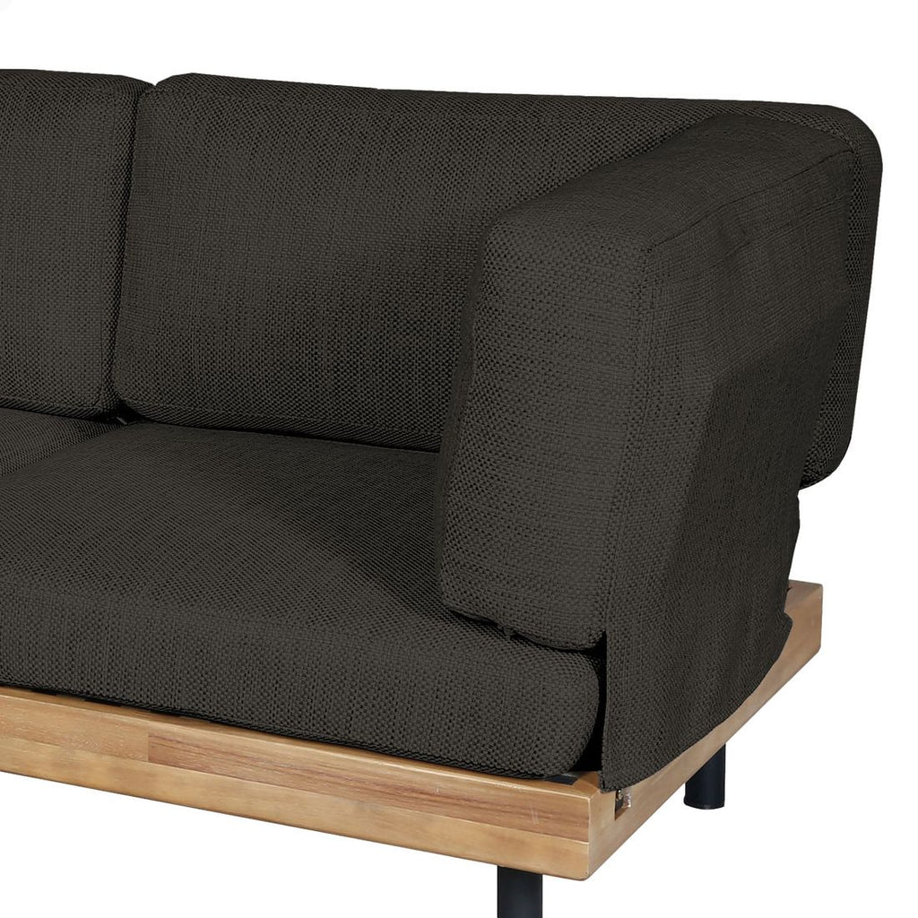 Hjørnesofa ute Portillo stål/akasie sett fra siden