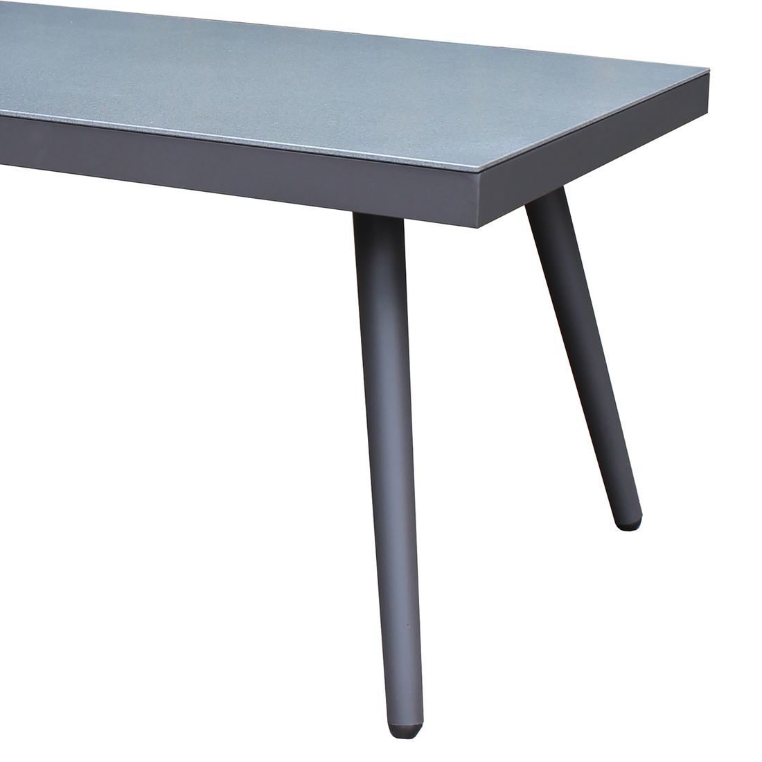 Hjørnesofa ute Saigon med loungebord aluminium tau i moderne uteområde