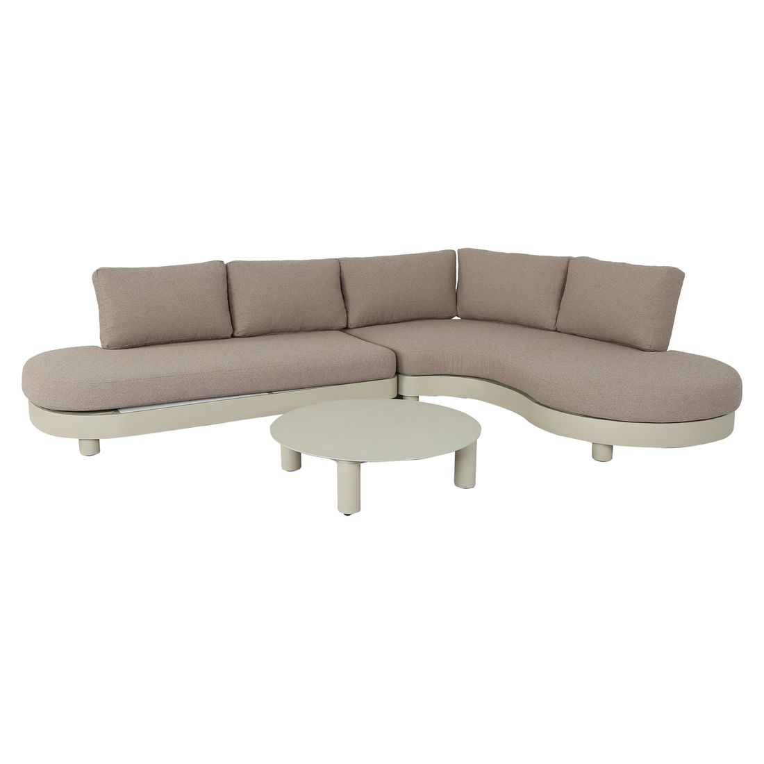 Hjørnesofa ute Santa Barbara aluminium/olefin sett bakfra