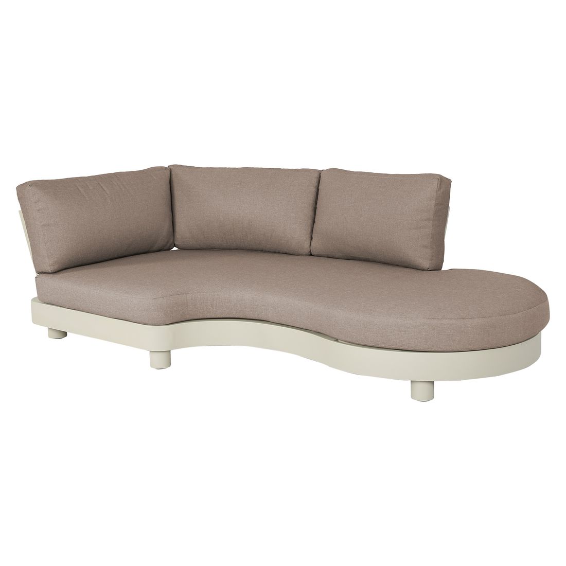 Nærbilde av bordplate på Hjørnesofa ute Santa Barbara aluminium/olefin