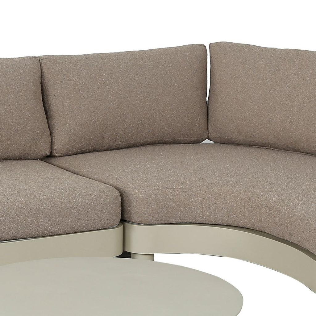 Oversiktsbilde av Hjørnesofa ute Santa Barbara aluminium/olefin på terrasse