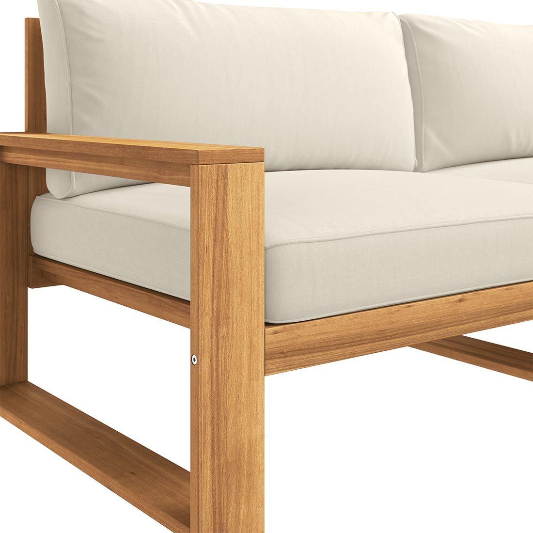Hjørnesofa ute Santa Cruz med loungebord akasie under åpen himmel