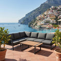 Hjørnesofa ute Siena aluminium tau forfra