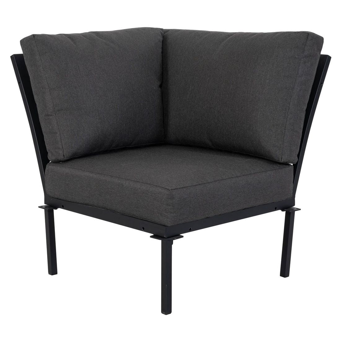Montert Hjørnesofa ute Siena aluminium tau på terrasse