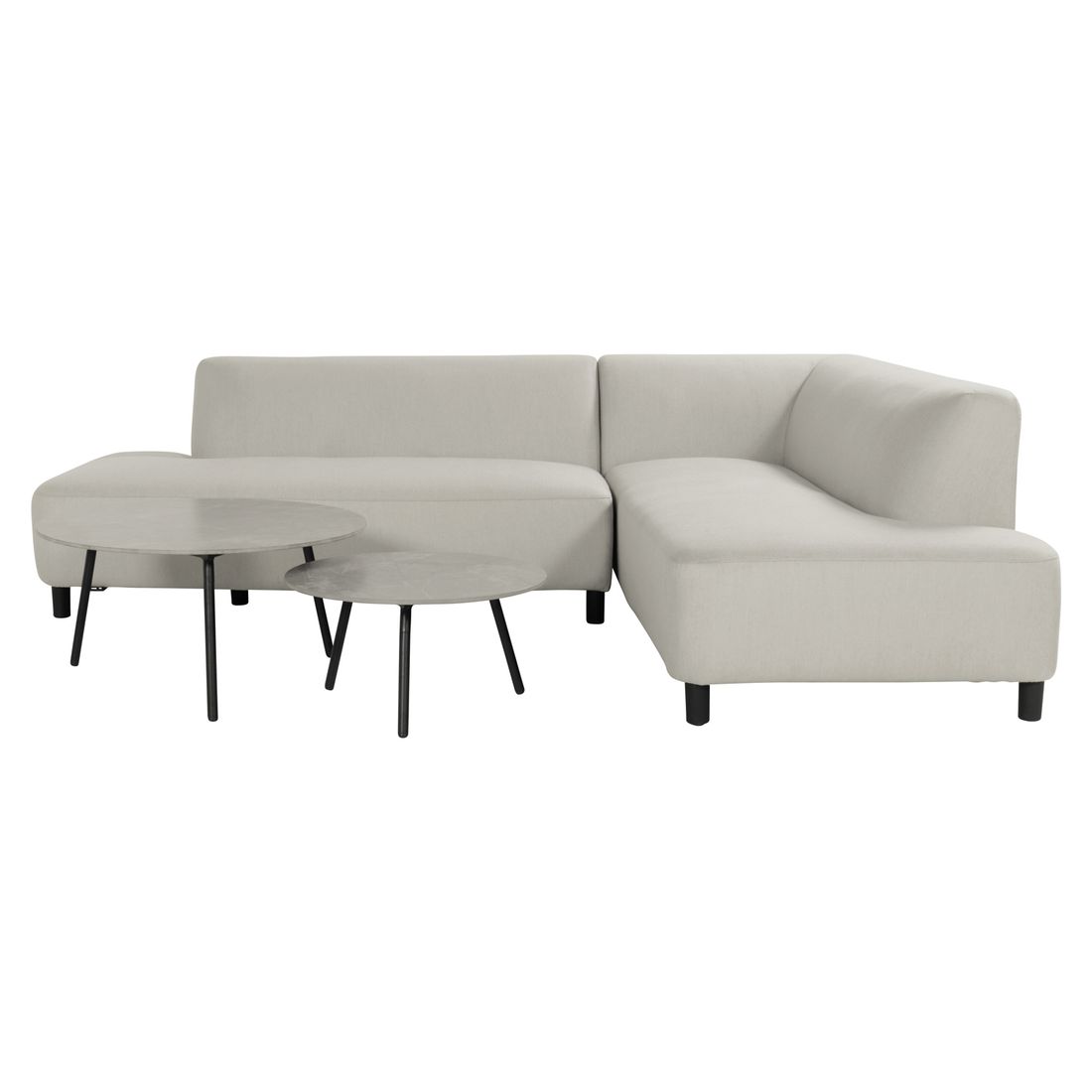 Hjørnesofa ute Sit & Heat Monaco aluminium/Sunbrella bakside