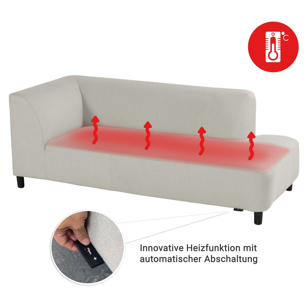 Hjørnesofa ute Sit & Heat Monaco aluminium/Sunbrella 259x198 cm - Hartman