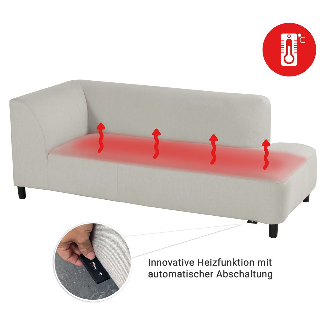 Hjørnesofa ute Sit & Heat Monaco aluminium/Sunbrella 259x198 cm - Hartman