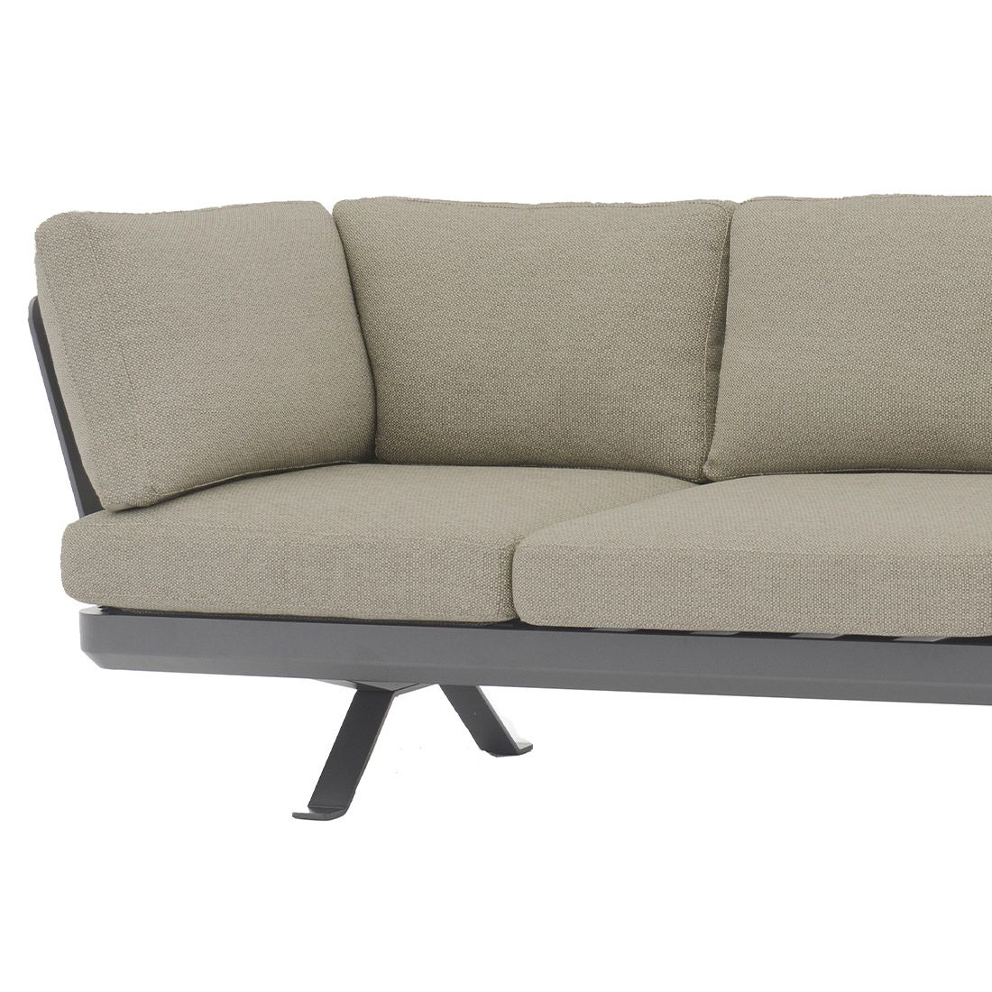 Hjørnesofa ute Sky justerbar med loungebord aluminium Zebra med puter