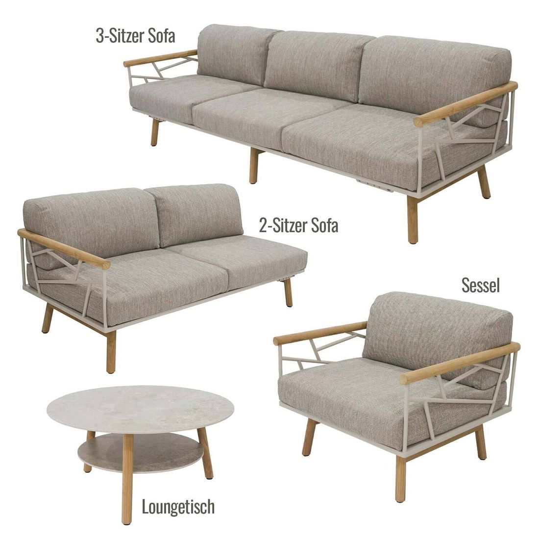 Hjørnesofa ute Solena sett fra bakside med Zebra logo