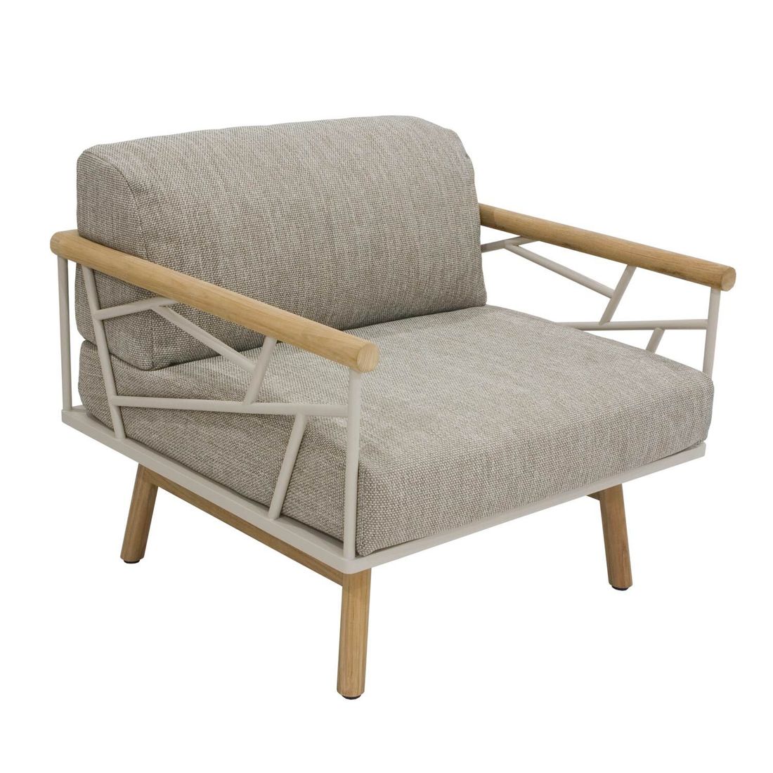 Hjørnesofa ute Solena med loungebord rustfritt stål/teak - Zebra