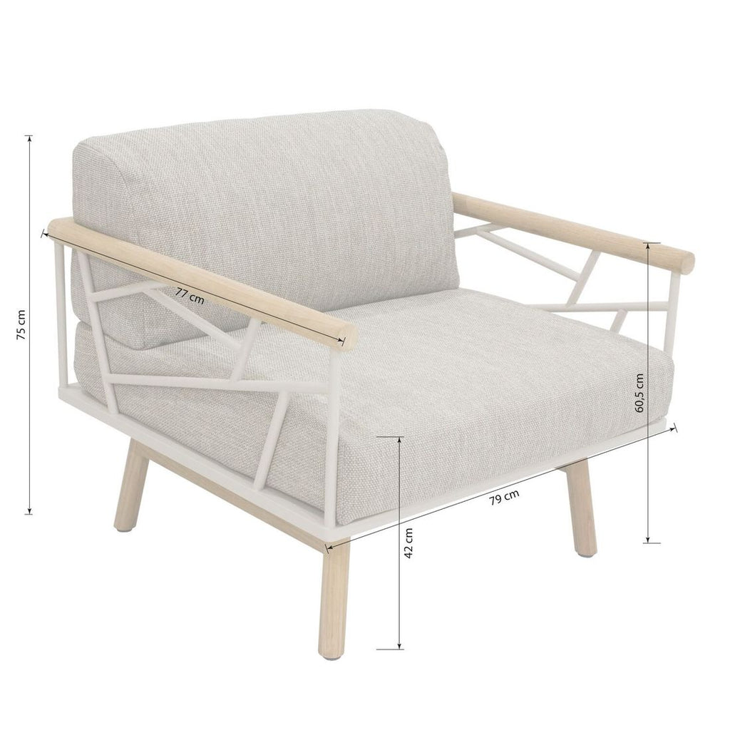 Hjørnesofa ute Solena med loungebord rustfritt stål/teak - Zebra