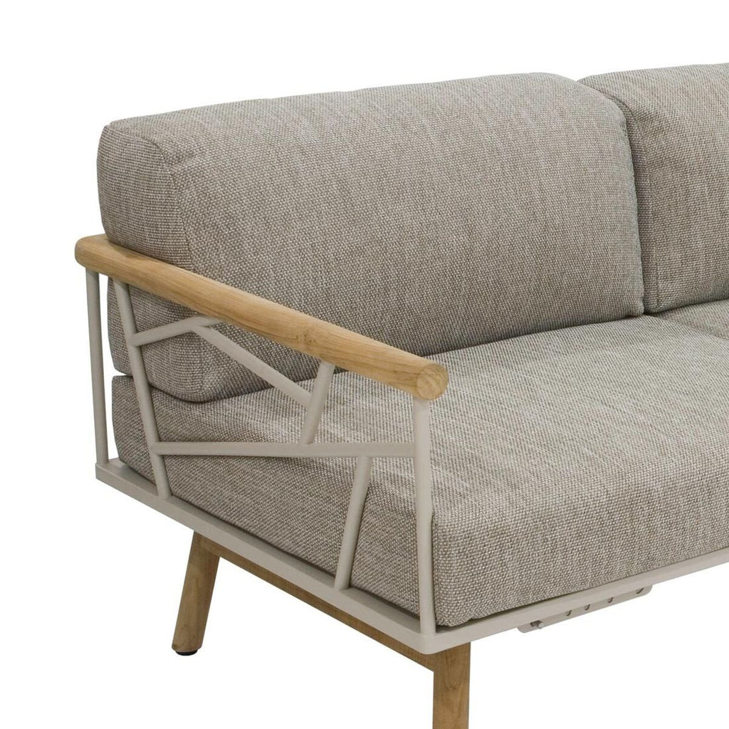 Setepute på hjørnesofa ute Solena rustfritt stål og teak