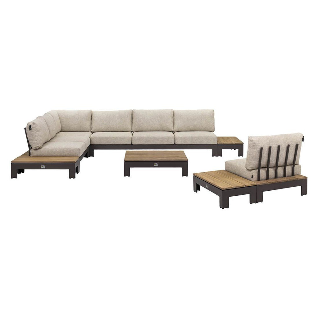 Hjørnesofa ute Sticks & More aluminium/teak - Apple Bee bakside