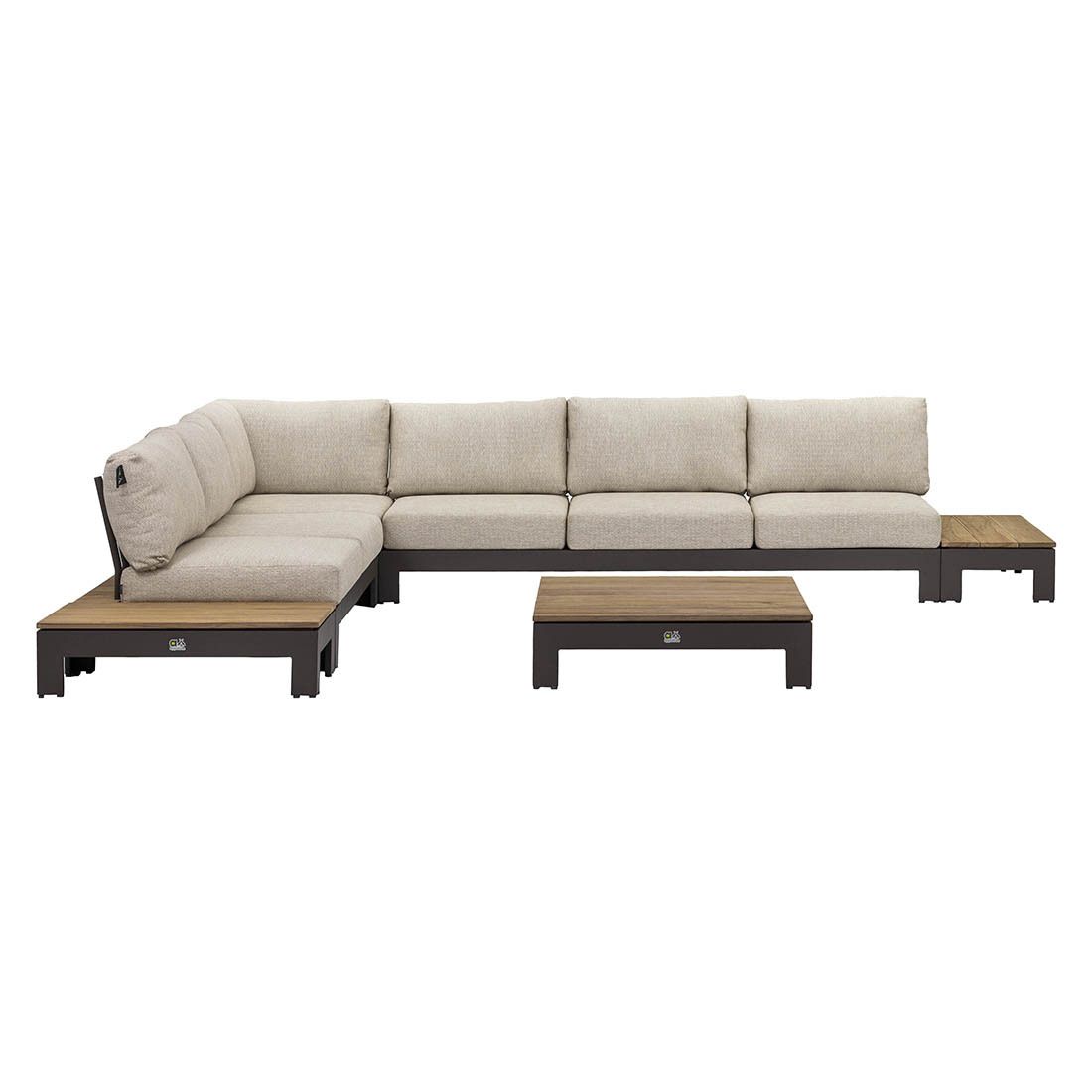 Hjørnesofa ute Sticks & More aluminium/teak - Apple Bee bakside