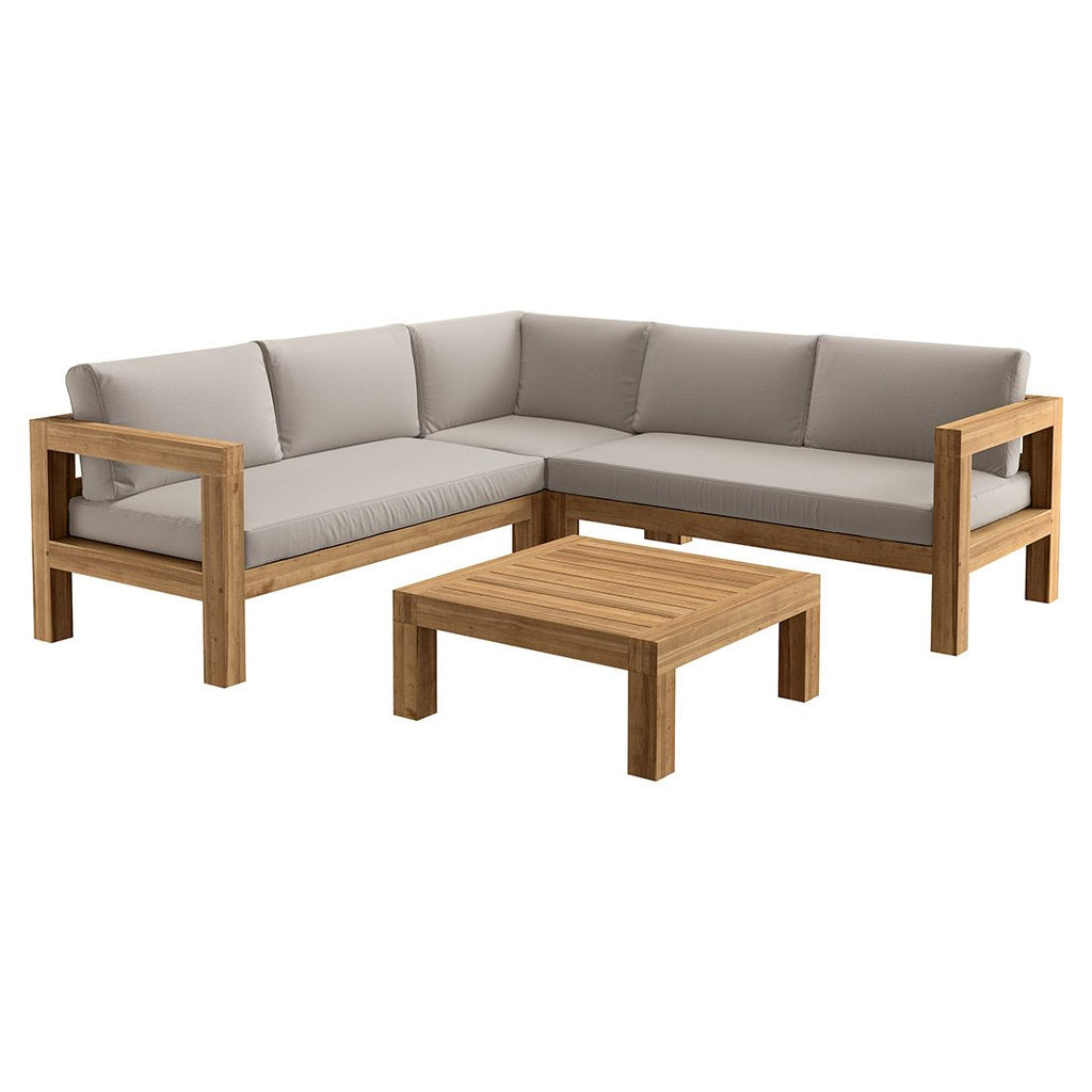 Hjørnesofa ute Stockton med loungebord bakside