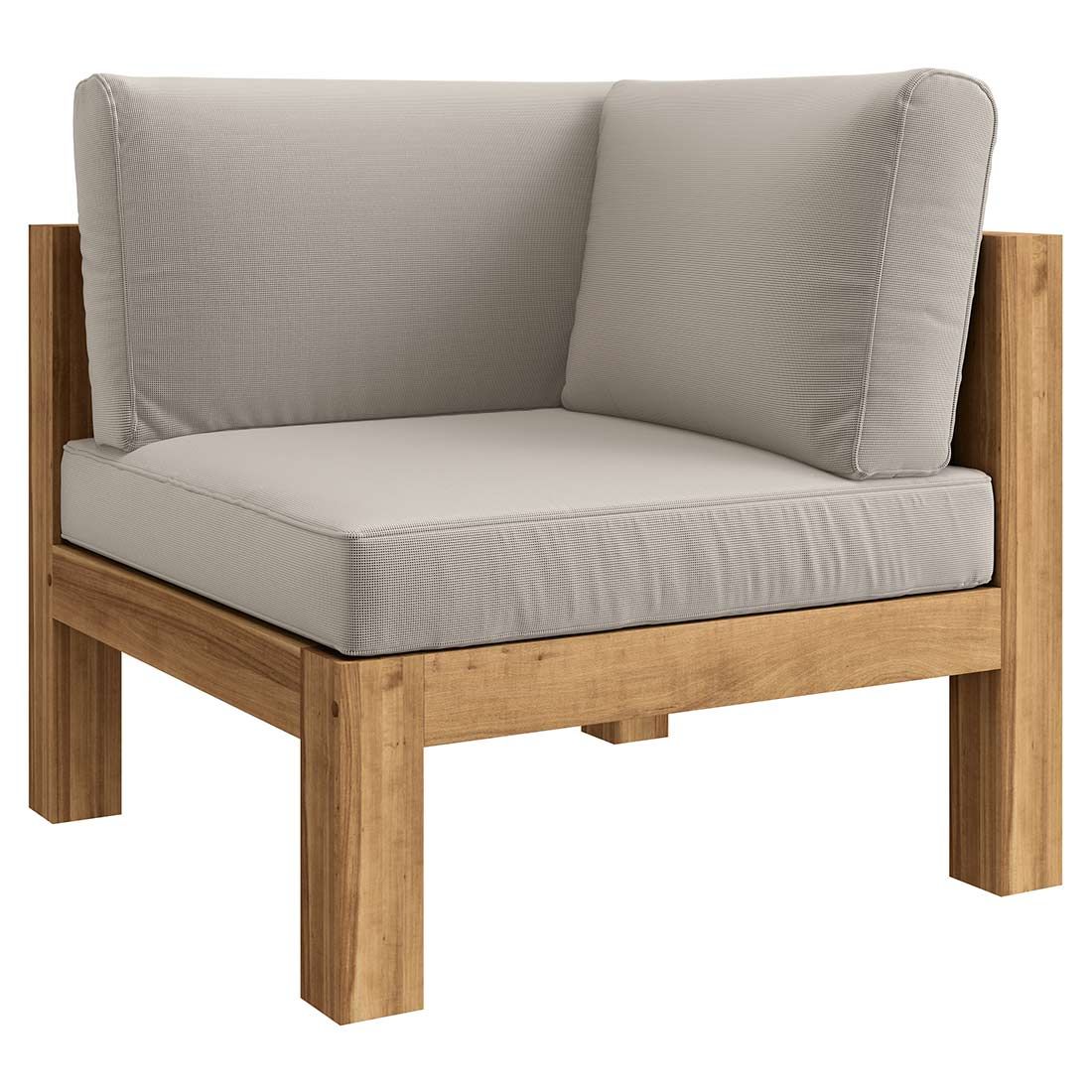 Nærbilde av taupe puter på Hjørnesofa ute Stockton med loungebord