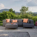 Hjørnesofa ute Taavi 302x203 cm aluminium/utestoff - Stern forfra