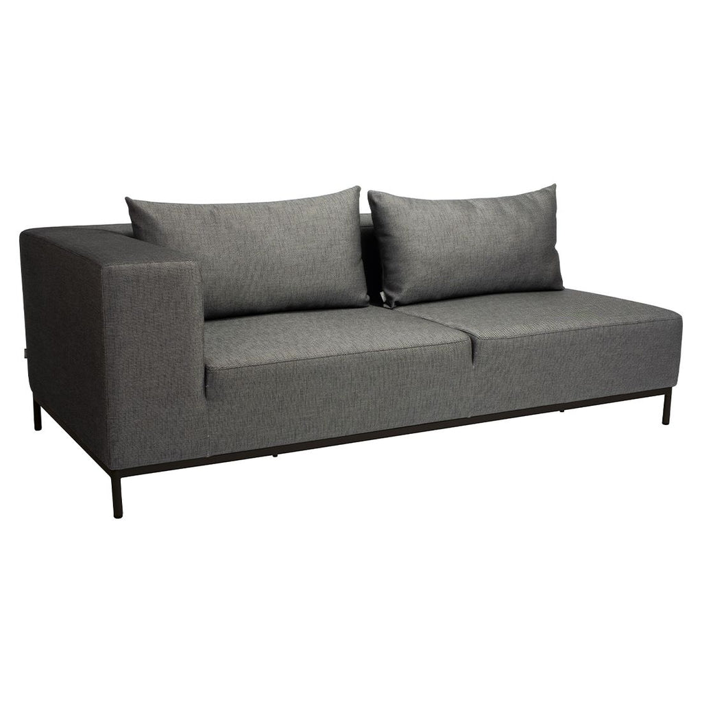 Montert Hjørnesofa ute Taavi 302x203 cm aluminium/utestoff - Stern på terrasse